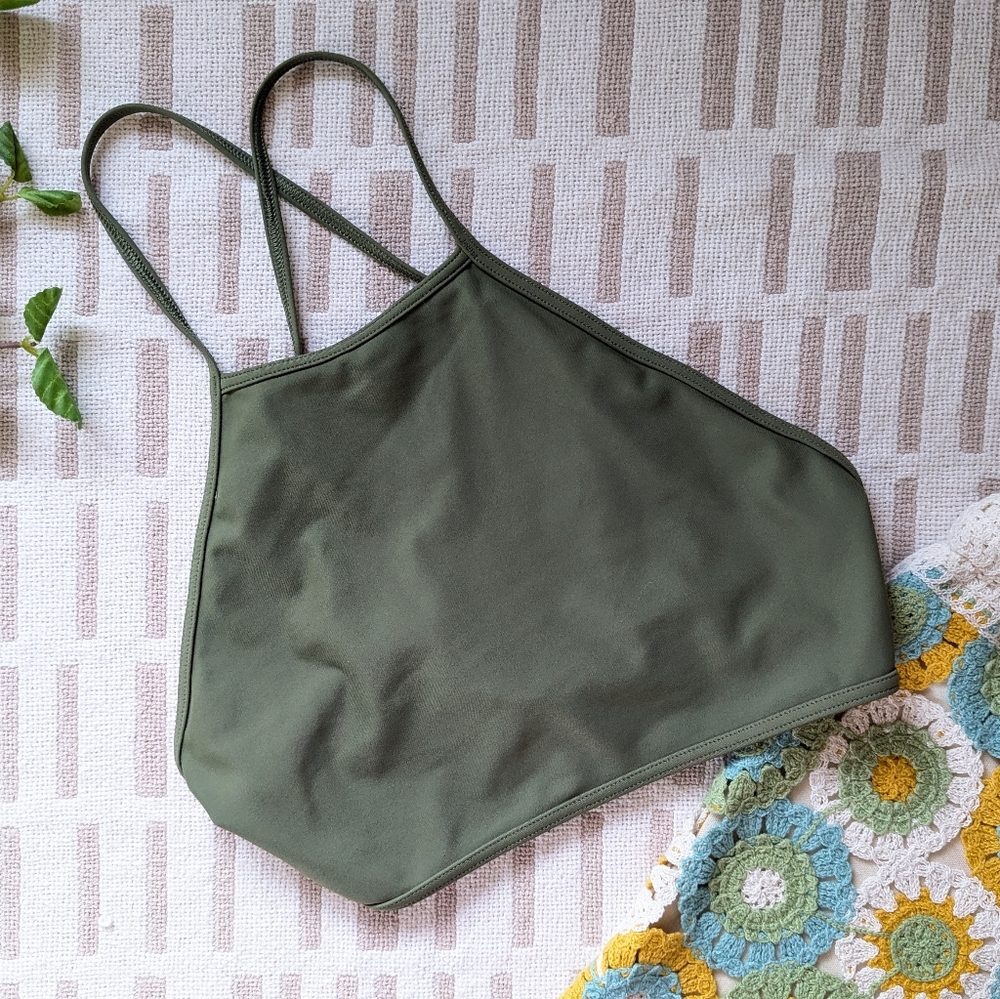 aerie | High Neck Tie Back Swim Top - Picture 2 of 10
